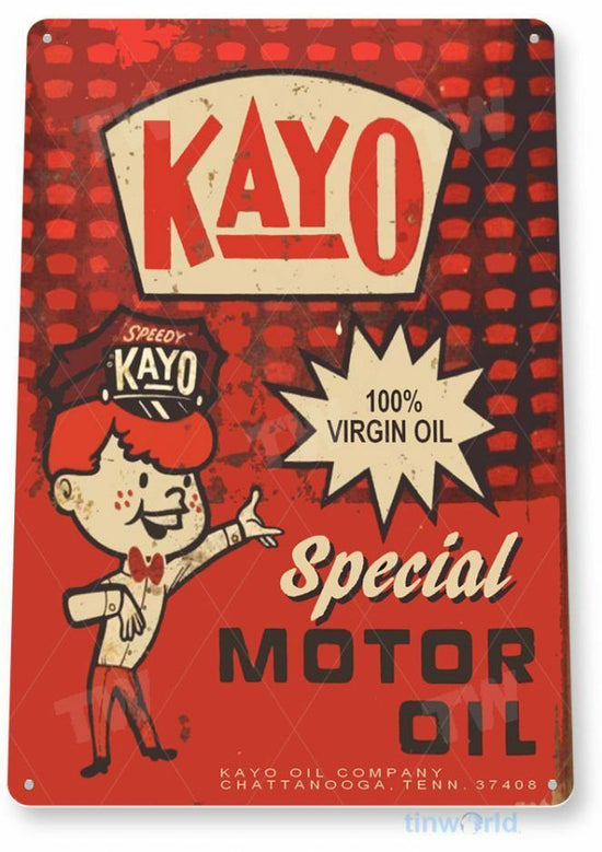 KAYO MOTOR OIL 11 X 8 TIN SIGN AUTO AUTOMOBILE MECHANIC ADVERTISEMENT STATION