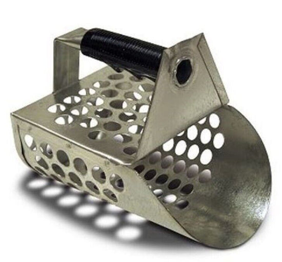METAL DETECTING GALVANIZED HAND SAND SCOOP  TREASURE BEACH TOOL GARRETT WHITES