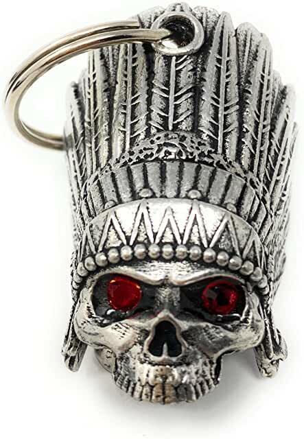 INDIAN HEAD SKULL BIKER BELL MOTORCYCLE ACCESSORY KEYCHAIN DRIVE AWAY GREMLINS