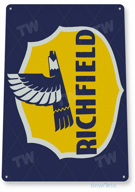 RICHFIELD 11 X 8 TIN SIGN NOSTALGIC REPRODUCTION ADVERTISEMENT USA OIL AND GAS