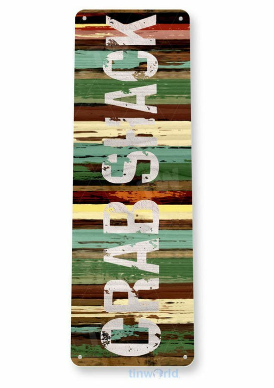 CRAB SHACK 11X4 TIN SIGN BAR PUB BREWING COMPANY BEER ROLL MAINE TRAP POT