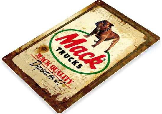 MACK TRUCKS TIN SIGN QUALITY DEPEND ON IT ALLENTOWN BROTHERS JOHN AUGUSTUS