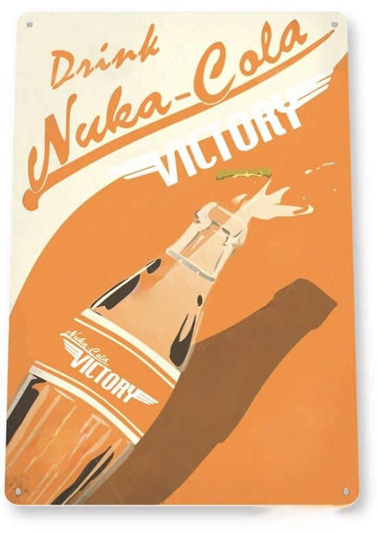 NUKA COLA VICTIRY TIN SIGN RUM AND NUKA FALLOUT MOJAVE WASTLELAND NEW VEGAS