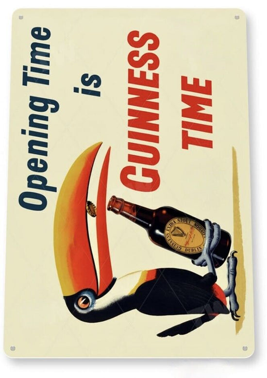 GUINNESS TIN SIGN OPENING TIME DUBLIN IRELAND IRISH STOUT CREAM CORK ST JAMES