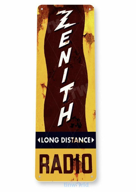 Zenith Radio 11 X 4 TIN SIGN NOSTALGIC REPRODUCTION ADVERTISEMENT USA