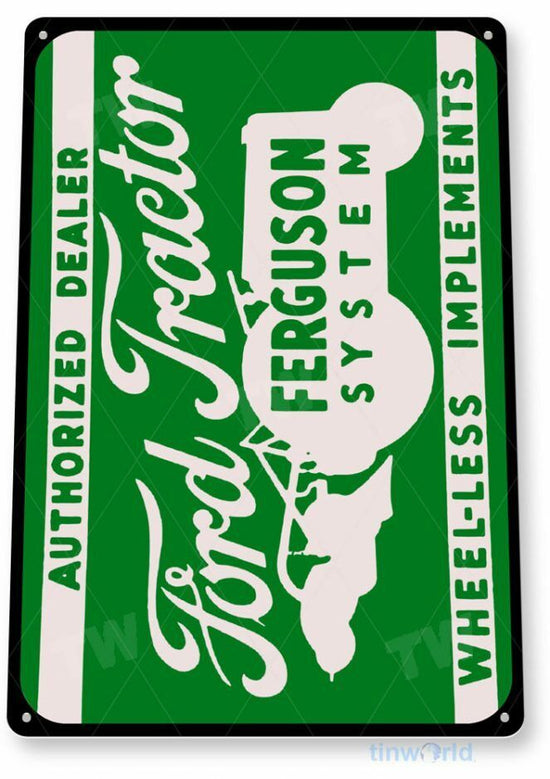 FORD TRACTORS 11 X 8 TIN SIGN AUTO AUTOMOBILE MECHANIC ADVERTISEMENT FERGUSON