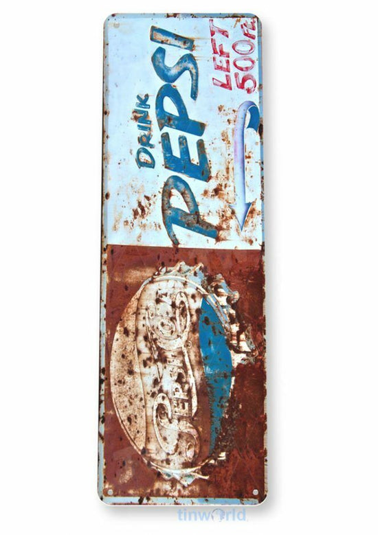 PEPSI TIN SIGN COLA REFRESHING HEALTHFUL JOY OF DIET CHERRY BOTTLE 5 cents