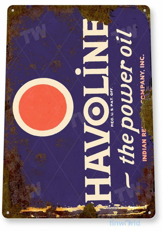 HAVOLINE OIL 11 x 8 TIN SIGN AUTO AUTOMOBILE MECHANIC ADVERTISEMENT MOTOR