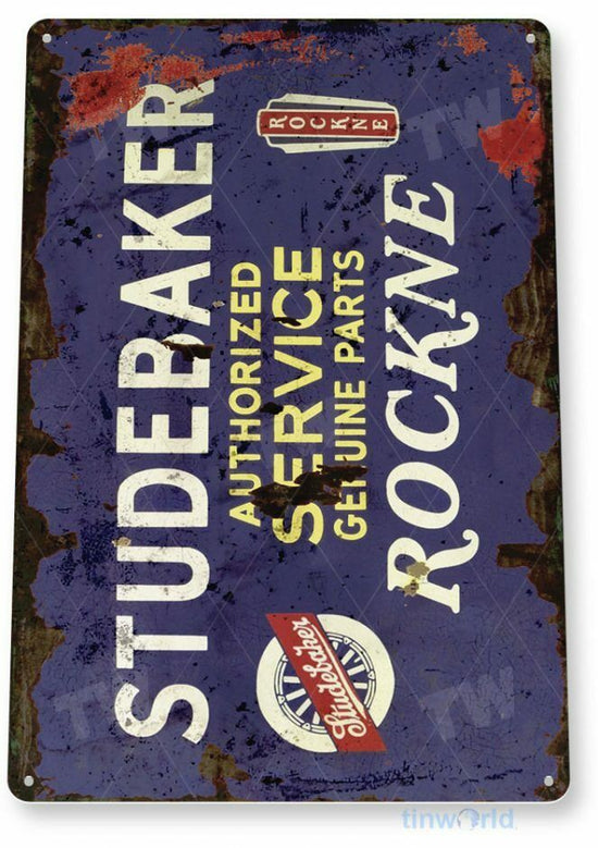 STUDEBAKER SERVICE 11 X 8 TIN SIGN AUTO AUTOMOBILE MECHANIC ADVERTISEMENT