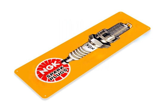NGK SPARK PLUGS TIN SIGN OPTIMISE ENGINE PERFORMANCE COMPETITION WIRES PLUG CAP