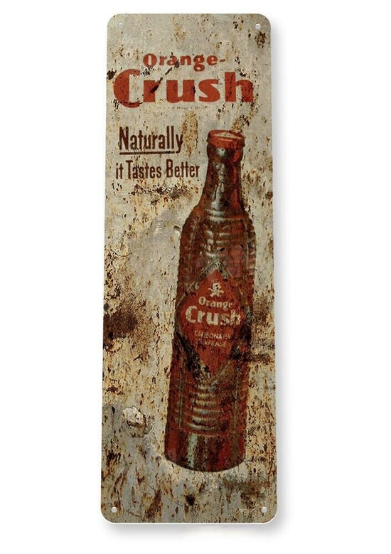 ORANGE CRUSH TIN SIGN MADE FROM FRESH ORANGES THAT SWEET CRAVING JUICE SODA POP