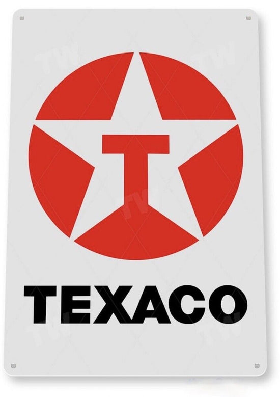 TEXACO TIN SIGN TRUST YOUR CAR WITH THE STAR THE TEXAS COMPANY PETROLEUM 12 X 18