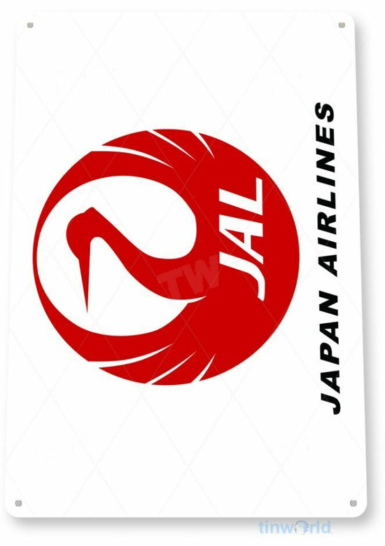 JAPAN AIRLINES 11 X 8 TIN SIGN AVIATION AIRPLANE AIRCRAFT RETRO LAX JFK JAL