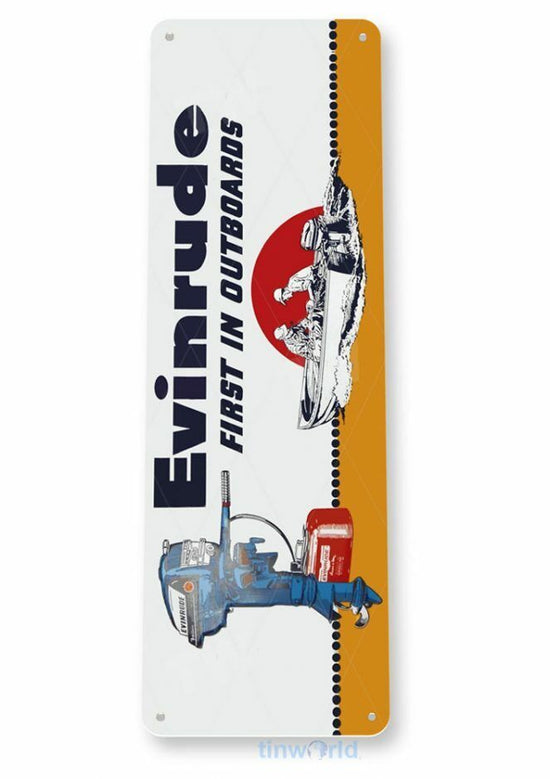 EVINRUDE BOAT MOTOR 11 X 4 TIN SIGN NOSTALGIC REPRODUCTION ADVERTISEMENT USA