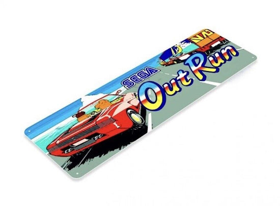 SEGA OUTRUN TIN SIGN ARCADE VIDEO GAME CLASSIC COIN OP YU SUZUKI ACCLAIM STUDIOS