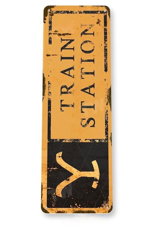 YELLOWSTONE TIN SIGN 11X4 INCH REPRODUCTION RUSTIC RANCH METAL SIGN