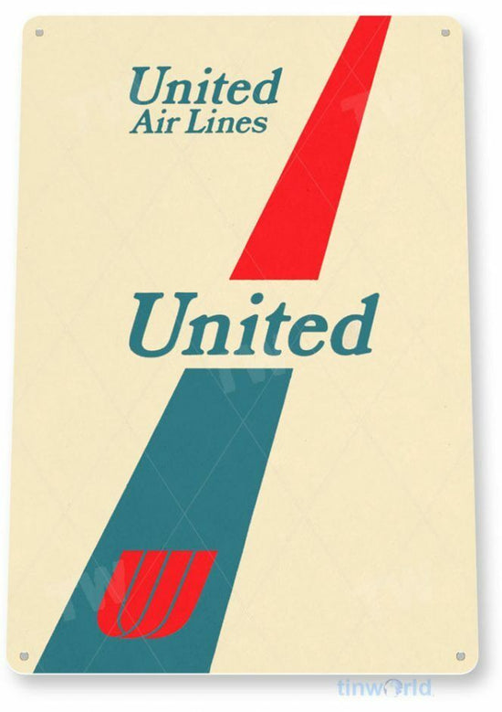 UNITED AIRLINES 11 X  8 TIN SIGN AVIATION AIRPLANE AIRCRAFT RETRO FLIGHT