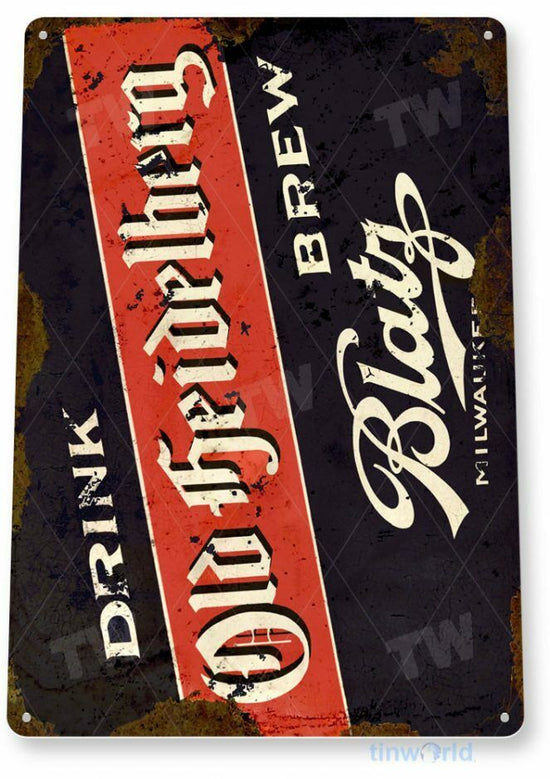 BLATZ BEER TIN SIGN 12x18 MILWAUKEE LAGER BREWERY  BREWING COMPANY RUSTIC PUB
