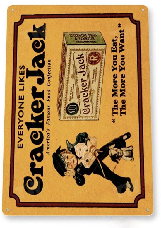 CRACKER JACK TIN SIGN AMERICA&
