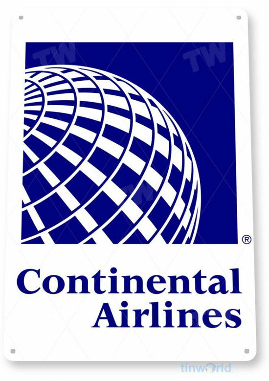 CONTINENTAL 11 X  8 TIN SIGN AVIATION AIRPLANE AIRCRAFT RETRO OHARE JFK LAX