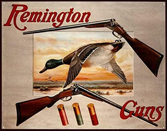 REMINGTON TIN SIGN DUCK  RIFLES AMMUNITION FIREARMS SHOTGUN DEER BUCK SEASON