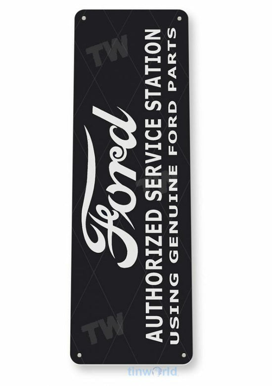 FORD SERVICE 11 X 4 TIN SIGN AUTO AUTOMOBILE MECHANIC ADVERTISEMENT STATION