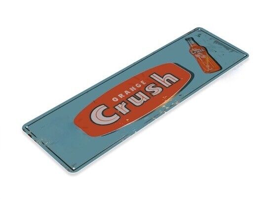 ORANGE CRUSH 6X18 inch TIN SIGN DRINK DELICIOUS MADE FROM FRESH ORANGES JULIUS