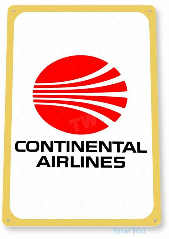 CONTINENTAL 12x18 inch TIN SIGN AVIATION AIRPLANE AIRCRAFT RETRO JFK LAX OHARE