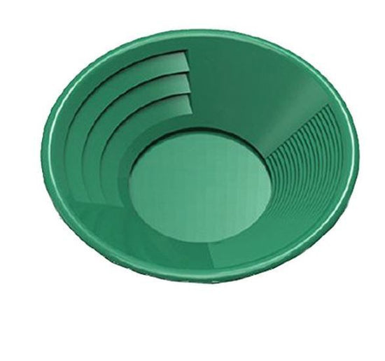 14" GREEN GOLD PAN WITH DIFFERENT RIFFLES FOR SHALLOW & DEEP GOLD MINING DREDGE