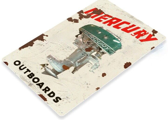 MERCURY OUTBOARDS TIN SIGN INBOARD OUTBOARD DIESEL CLASSIC V8 LUXURY RELIABLE