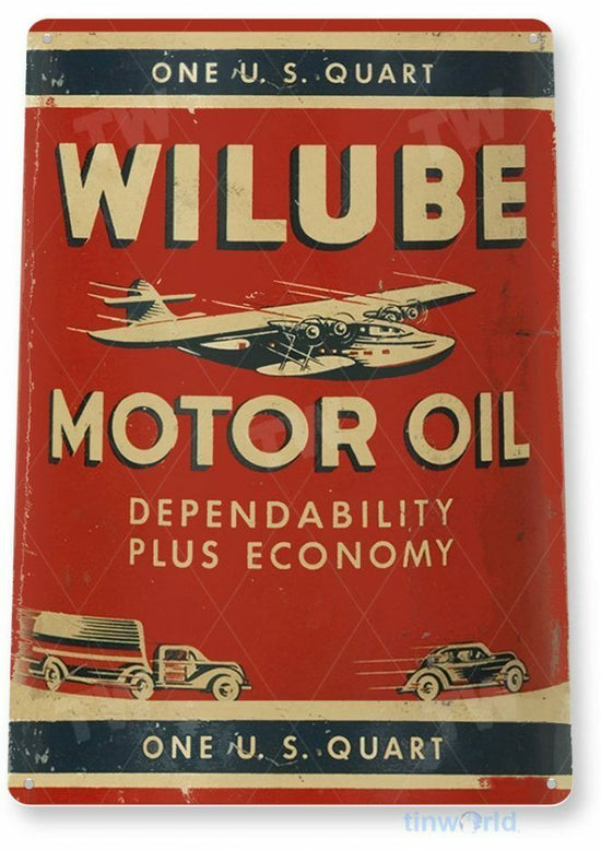 WILUBE AVIATION MOTOR OIL 11 X 8  TIN SIGN AVIATION AIRPLANE AIRCRAFT RETRO