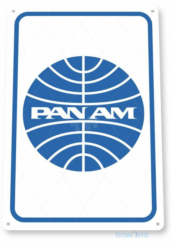 PAN AM 11 X  8 TIN SIGN AVIATION AIRPLANE AIRCRAFT RETRO LAGUARDIA LAX JFK