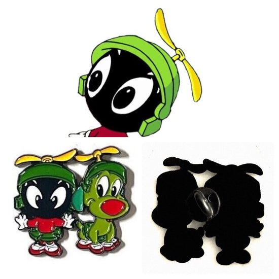 "Warner Bros Enamel Pin Looney Tunes” Baby Marvin And K-9 Lapel Pin