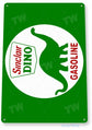 SINCLAIR LOT OF 5 TIN SIGNS METAL DINOSAUR STATION GLOBE FLINSTONE FUEL OIL GAS