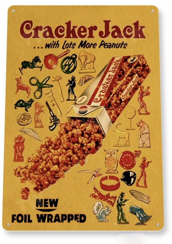 CRACKER JACK TIN SIGN AMERICA&