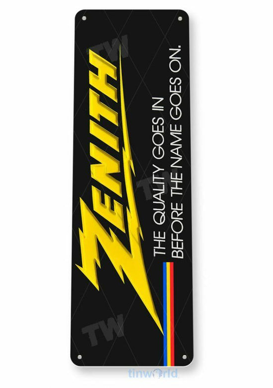 ZENITH 11 X 4 TIN SIGN NOSTALGIC REPRODUCTION ADVERTISEMENT USA