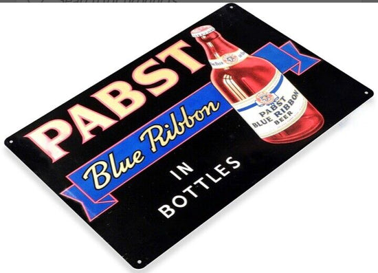 PABST TIN SIGN BLUE RIBBON BEER IN BOTTLES SONS LONE STAR PEARL HEILEMAN BREWING