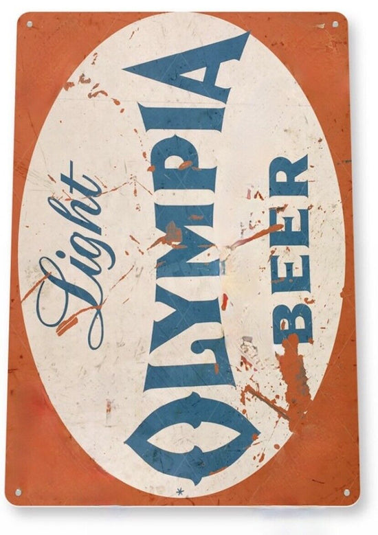 OLYMPIA BEER TIN SIGN IT&