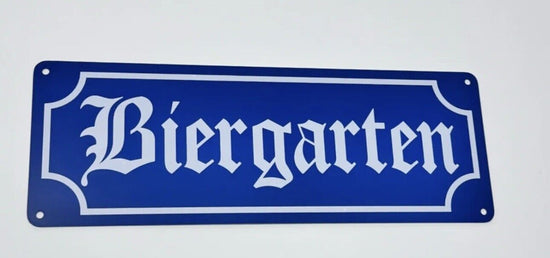 BIERGARTEN TIN SIG BIER BAR PUB BEER WALL DECOR GERMAN 11x4 Inches