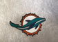 MIAMI DOLPHINS RETRO LOGO LAPEL PIN NFL FOR HATS , SHIRTS , VESTS , GIFTS