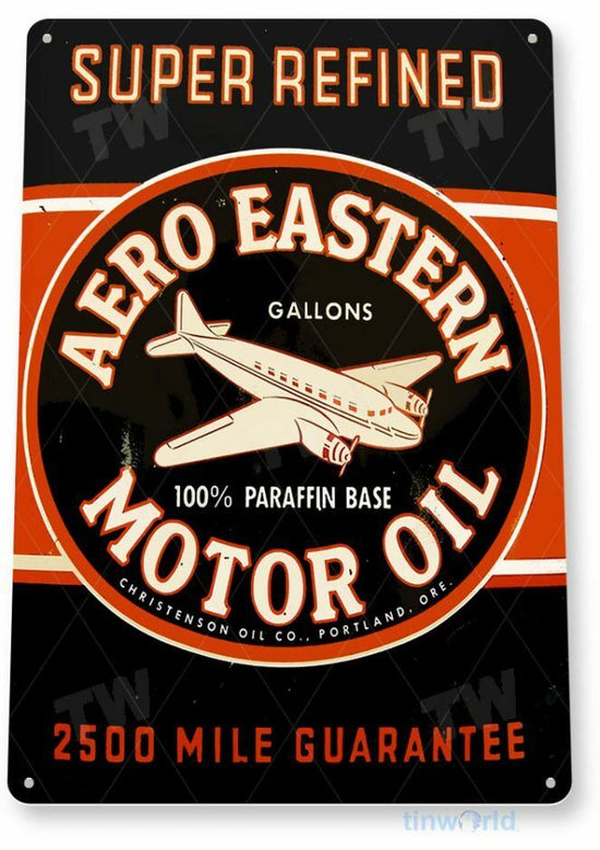 AERO EASTERN MOTOR OIL 12x18 TIN SIGN AVIATION AIRPLANE AIRCRAFT RETRO