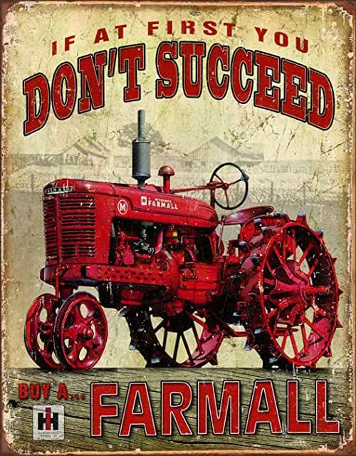 GENUINE FARMALL TIN SIGN BUY A TRACTOR SERVICE PARTS MY TRACTOR IS SEXY EASY