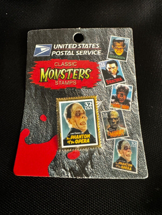 Vintage 1997 USPS Classic Monsters Stamps Phantom Of The Opera Pin New! ⭐️