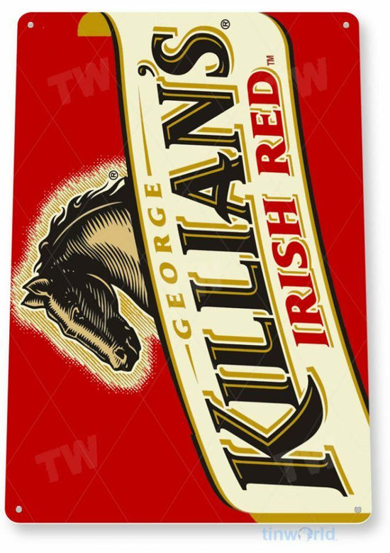 KILLIANS IRISH RED BEER TIN SIGN 11X8  BREWING BREWERY GEORGE TRADITION GREEN