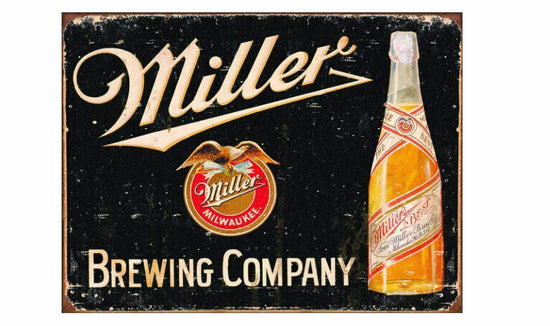 MILLER ICE COLD BEER TIN SIGN 12 X 16  BAR POSTER WALL AND BOTTLE ART 1.00