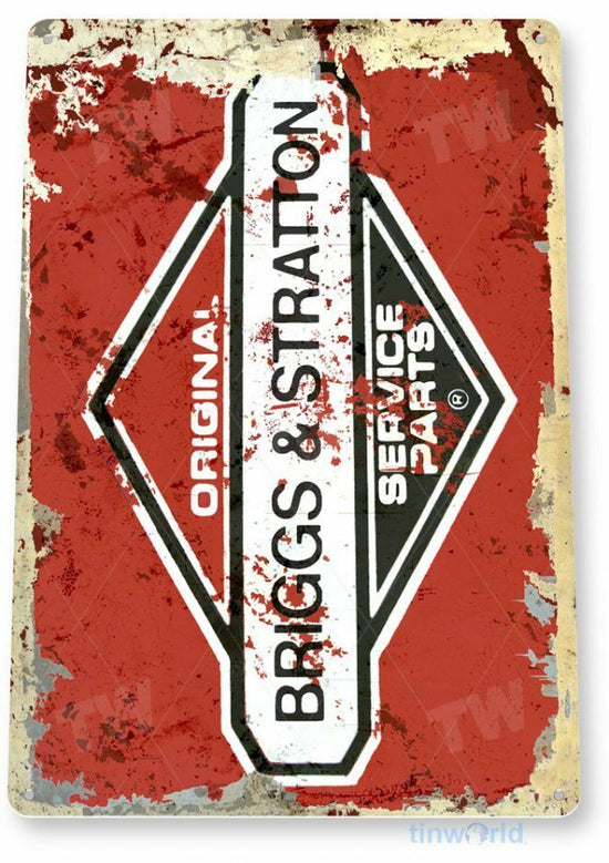 BRIGGS STRATTON 12x18 TIN SIGN AUTO AUTOMOBILE MECHANIC ADVERTISEMENT GO KART