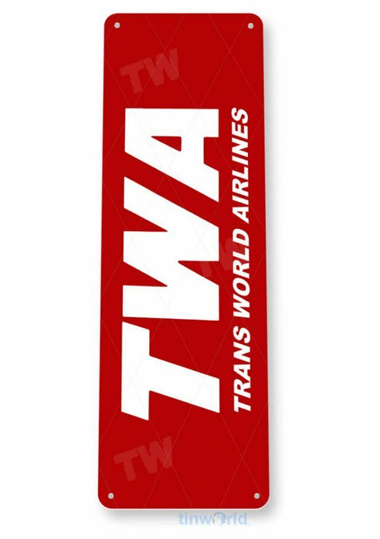 TWA AIRLINES 6x18 in TIN SIGN AVIATION AIRPLANE AIRCRAFT RETRO LAX LAGUARDIA