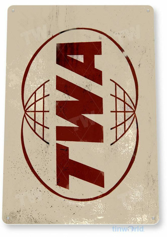 TWA AIRLINES 11 X 8  TIN SIGN AVIATION AIRPLANE AIRCRAFT RETRO LAX SKY HARBOR