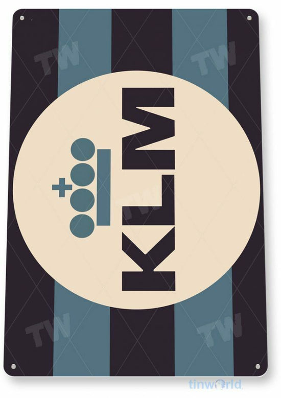 KLM AIRLINES 11 X 8  TIN SIGN AVIATION AIRPLANE AIRCRAFT RETRO LAX AIR FIELD