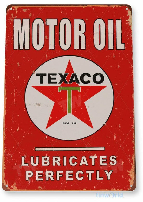 TEXACO MOTOR OIL 11 X 8 TIN SIGN AUTO AUTOMOBILE MECHANIC ADVERTISEMENT